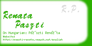 renata paszti business card